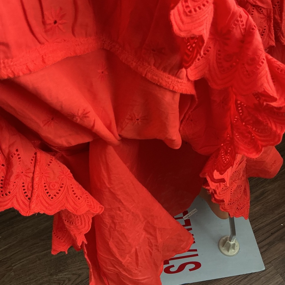 Boden Orange Sleeveless V-Neck Tiered Maxi Dress 100% cotton Size 6 - Picture 5 of 11